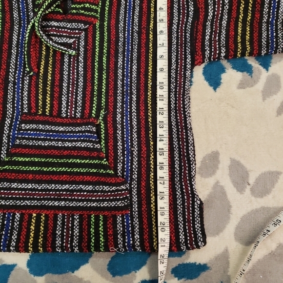 Comerllan Multicolored Poncho and Hoodie sz M - Picture 5 of 8